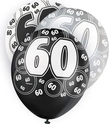Produktbild von 6er Mix 60. Geburtstag Ballons Schwarz