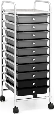 Produktbild von Rollwagen mit 10 Stapelbaren Schubladen Rollcontainer Badrollwagen Badtrolley Badregal