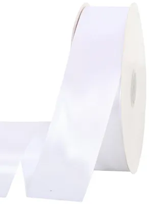 Productafbeelding van Wit satijnlint, 40 mm breed en 91 meter lang, geschikt voor het inpakken van cadeaus en decoratie