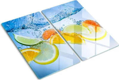 Obrázek produktu pro Kryt varné desky – Kryt na indukční desku – Ochranná skleněná deska – 2x30x52 cm– Skleněné ochranné desky na sporák –Tvrzené sklo –Citrusová voda