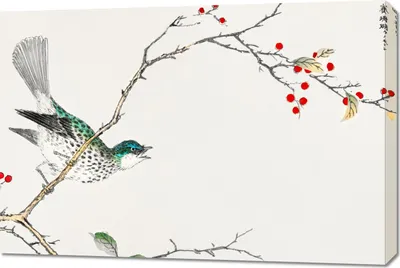 Produktbild von Bild 90x60cm Braunkopf-Mynah, Kashu Vintage für das Wohnzimmer
