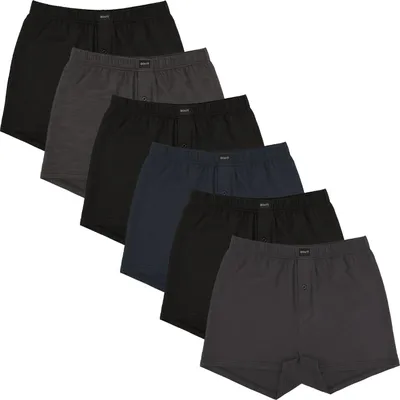 Produktbild von Gomati 6er Pack Herren Jersey Boxershorts - Schwarz-Grau-Navy XXL