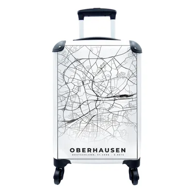 Produktbild von MuchoWow® Koffer Handgepäck Trolley Rollkoffer Kleine Reisekoffer mit 4 Rollen - Karte - Oberhausen - Stadtplan - Wegbeschreibung - Cabin Size < 55x40x23 cm & 55x40x20 cm - Fotokoffer - Kabinenkoffer - Boardgepäck - Reise-Box - Reisekoffer - Reisegepäck - Koffer mit Bild - Trolley für Kinder