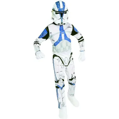 Produktbild von Original Lizenz Star Wars Clone Trooper Clonewars Starwars Kostüm für Kinder Clonetrooper Gr. 116 - 158, Größe:L