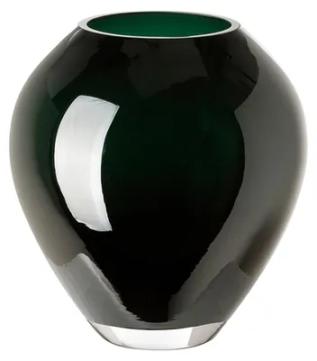 Produktbild von LIVIA Glasvase - H.18cm - dunkelgrün durchgefärbtes Glas - Blumenvase