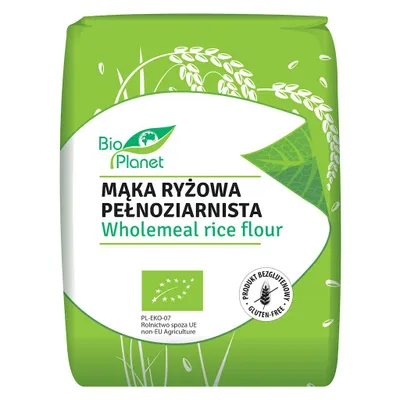 Zdjęcie produktu dla MĄKA RYŻOWA PEŁNOZIARNISTA BEZGLUTENOWA1 kg -PLANET
