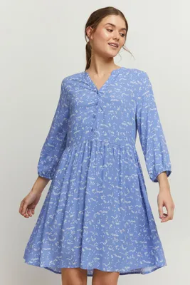 Produktbild von b.young BYMMJOELLA VNECK DRESS 2 - Damen Freizeitkleid Kleid mit 3/4-Arm, gemustert, Regular-Fit Passform