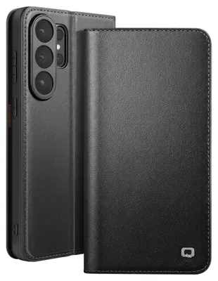 Immagine prodotto di Qialino, custodia a portafoglio effetto pelle opaca con supporto per Galaxy S26 Ultra, nero