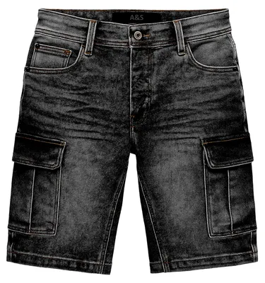 Produktbild von EGOMAXX Stretch Denim Cargo Bermuda mit Knopfleiste für Herren Größe: 31W
