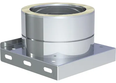 Produktbild von Jeremias DW-ECO 2.0 Edelstahl Abgassystem Ø 250mm Grundplatte mit Kondensatablauf 1/2 Zoll Nippel doppelwandig hochwertig