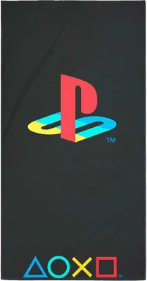 Image de Playstation - Serviette de bain, logo rétro TC102 (taille unique) (Noir)