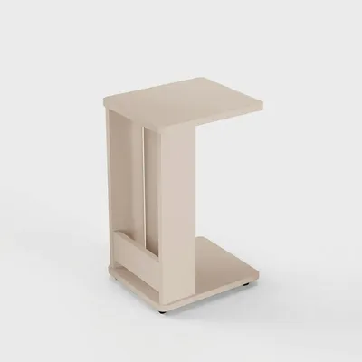 Produktbild von Beistelltisch mit Rollen und Zeitschriftenhalter Tavok - Beige