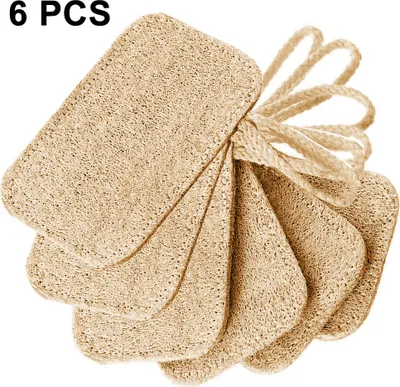 Produktbild von Luffa Schwamm Küche | 6er Pack nachhaltige Küchenschwämme | waschbar & wiederverwendbar | Nachhaltige & vegane Spülschwämme | Naturschwamm aus Luffa Gurke