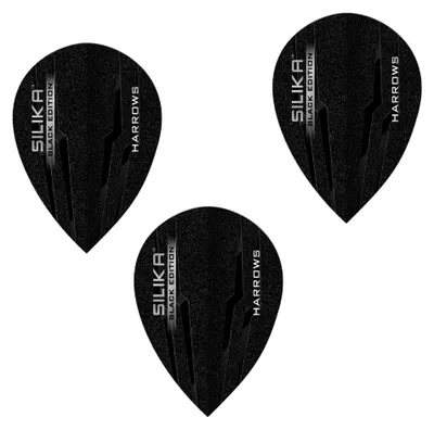 Produktbild von Harrows - Dart Flights, Kieselerde, Birnenförmig 3er-Pack PP7019 (Einheitsgröße) (Schwarz)