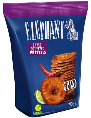 Produktbild von Elephant Squeezed Pretzels Chili & Lime 70g