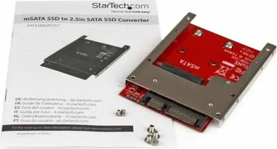 Immagine prodotto di StarTech.com adattatore / convertitore da SSD mSATA a SATA da 2,5 pollici - adattatore da mSATA a HDD SATA a 22 pin da 6,4 cm - controller di archiviazione - 1 trasmettitore/canale - SATA 6Gb/s - SATA 6Gb/s - per P/N: BRACKET125PT, BRACKET125PTP, SATERASER4, SDOCK1EU3P2, SDOCK4U313, USB31C2SAT3