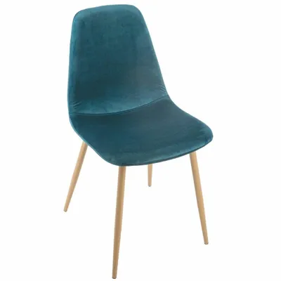 Imagen del producto de Silla tapizada de estilo retro para comedor, modelo VELVET DUCK ROKA