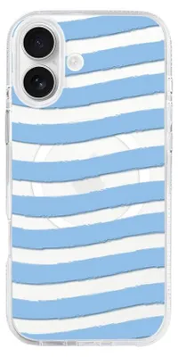 Image de Coque iPhone 16, MagSafe, transparente, bleue, silicone