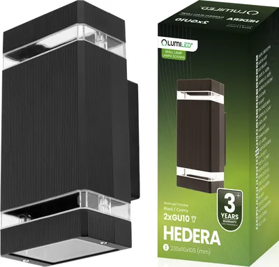 Produktbild von LUMILED Venkovní nástěnné svítidlo Nástěnné svítidlo LED GU10 Nástěnné svítidlo Terasa Fasáda IP44 Obdélníková hliníková horní a dolní část