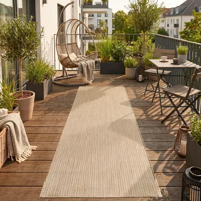 Produktbild von Bodenmatte Beige 80x250 cm für Balkon und Terrasse