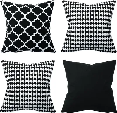 Produktbild von Amilian 4er Set, 40x40 cm 16x16 inch, Dekoratives Kissen, Dekokissen mit Füllung mit Kissenbezug, Sofakissen für Wohnzimmer Kinder Deko