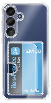 Zdjęcie produktu dla Avizar, etui z kieszenią na karty i narożnikami ochronnymi do Samsunga Galaxy S25 FE, przezroczyste