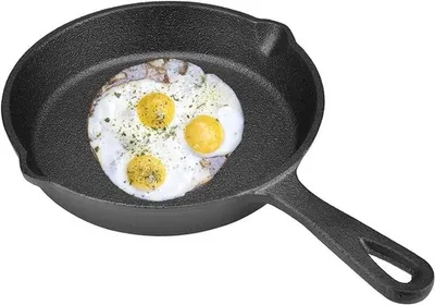 Runde Gusseisenpfanne von 16 cm für Induktion, Ofen, Feuer, Grill und Barbecue - ideal zum Kochen und Backen