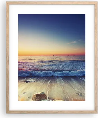Produktbild von Gerahmtes Poster - Rahmen in heller Eiche - Meer Strand Welle - 40x50 cm - Wand Bild - Wanddeko - Wandbilder - Wandposter - Bilderrahmen - Bilder - Kunstdruck - Wandbild - P2NPA40x50-3613