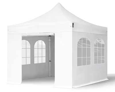 Produktbild von TOOLPORT 3x3m Aluminium Faltpavillon, inkl. 4 Seitenteile, weiß