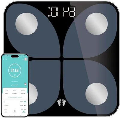 Image de Pèse-personne numérique avec analyse corporelle - Noir - Design ultraplat