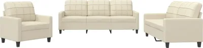 Immagine prodotto di vidaXL Set divano 3 pezzi con cuscini in Pelle finta crema