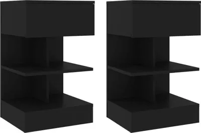 Zdjęcie produktu dla VidaXL 808651, Czarny, Drewno, 400 mm, 350 mm, 650 mm, 2 szt.