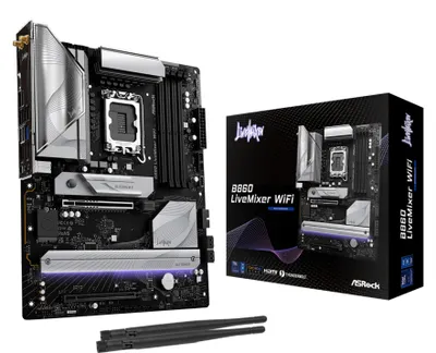 Produktbild von Asrock B860 LiveMixer WiFi, Intel, LGA 1851 (Socket V1), Intel Core Ultra (Series 2), LGA 1851, DDR5-SDRAM, 256 GB