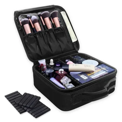 Immagine prodotto di Confibel Astuccio per cosmetici - Astuccio per make-up con scomparti regolabili - Beauty case per make-up e nail stylist - 26 x 23 x 9 cm