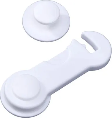 Image de Serrure de sécurité pour tiroir d'armoire, courte, en plastique blanc
