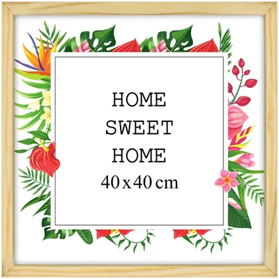 Produktbild von MG Design Natural Bilderrahmen 40 x 40 cm - Aus echtem Holz mit Acrylglas, zum Aufhängen & Aufstellen, für Fotos, Poster & Puzzle