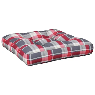 Produktbild von vidaXL Palettenkissen Rot Karomuster 50x50x12 cm Stoff