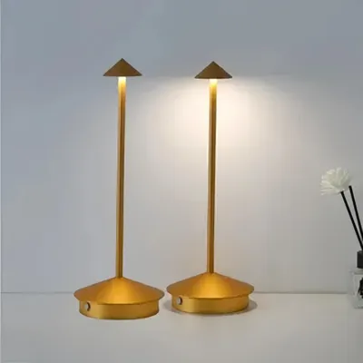 Produktbild von Set mit 2 drahtlosen dimmbaren LED-Tischlampen, wiederaufladbare Tischlampen für Restaurants Bars Schlafzimmer Gold