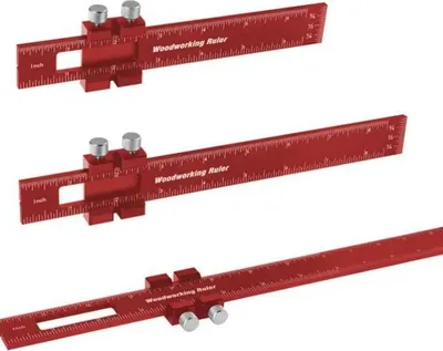 Produktbild von 3 Stück Aluminiumlegierung Präzisions-Taschenlineal Holzbearbeitung Positionierung Anreißlehre Carpenter Markinig Lineal