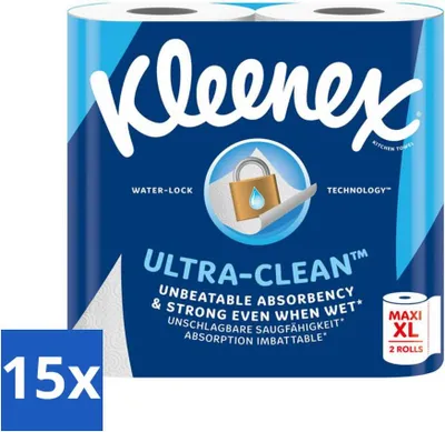 Obrázek produktu pro Kleenex kuchyňský papír Ultra Clean Maxi XL 2 ks - hodnotné balení - 15 ks