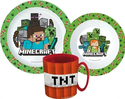 Produktbild von Minecraft TNT Kinder Geschirr Set Teller Schüssel Becher