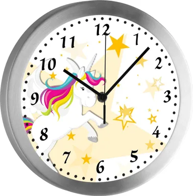 Produktbild von Funkuhr, Kinder Wanduhr, Kinderuhr, Kinderzimmer  Pegasus Sterne gelb