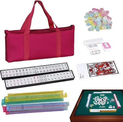 Imagen del producto de Juego de mahjong completo, elegante, portátil, compacto, ideal para viajes