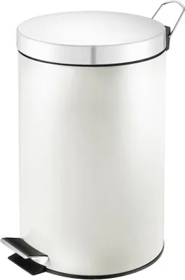Produktbild von Runder Tretabfallsammler mit herausnehmbaren Kunststoff-Inneneimer | 3 Liter, HxBxT 27x19,5x17cm | Weiß