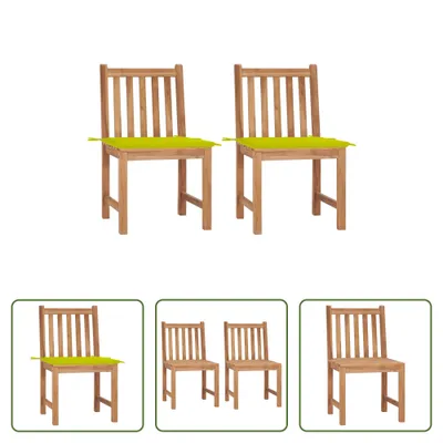 Produktbild von The Living Store Gartenstühle 2 Stk. mit Kissen Massivholz Teak