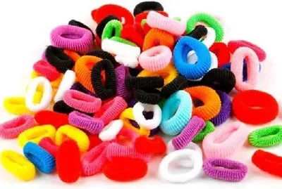 Image de Élastiques pour cheveux - Accessoires pour cheveux - 100 pièces - Élastiques multicolores