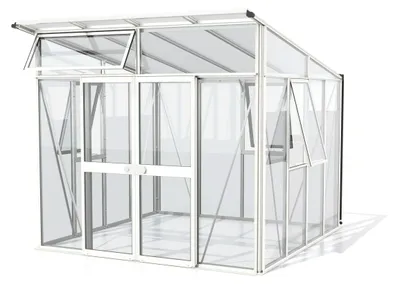 Immagine prodotto di Serra Vitavia "Aura 7800" bianca, 7,8 m², vetro temperato da 3 mm, vetro laminato da 10 mm
