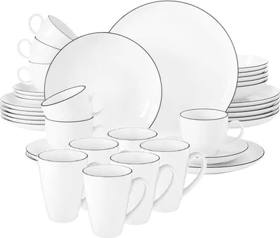 Produktbild von Kombiservice 36-teilig - Seltmann Weiden Lido Black Line 10826