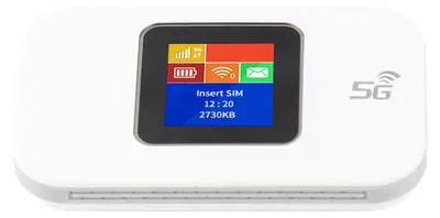 Obrázok produktu pre Prenosný WiFi router 4G s 1,44-palcovým farebným displejom a slotom na micro SIM kartu pre telefóny, tablety a notebooky – biely