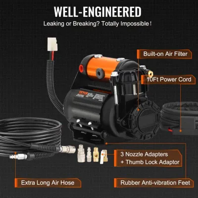 Productafbeelding van Draagbare Bandenpomp - 12V Luchtcompressor - 150 PSI - Noodpomp - RVS